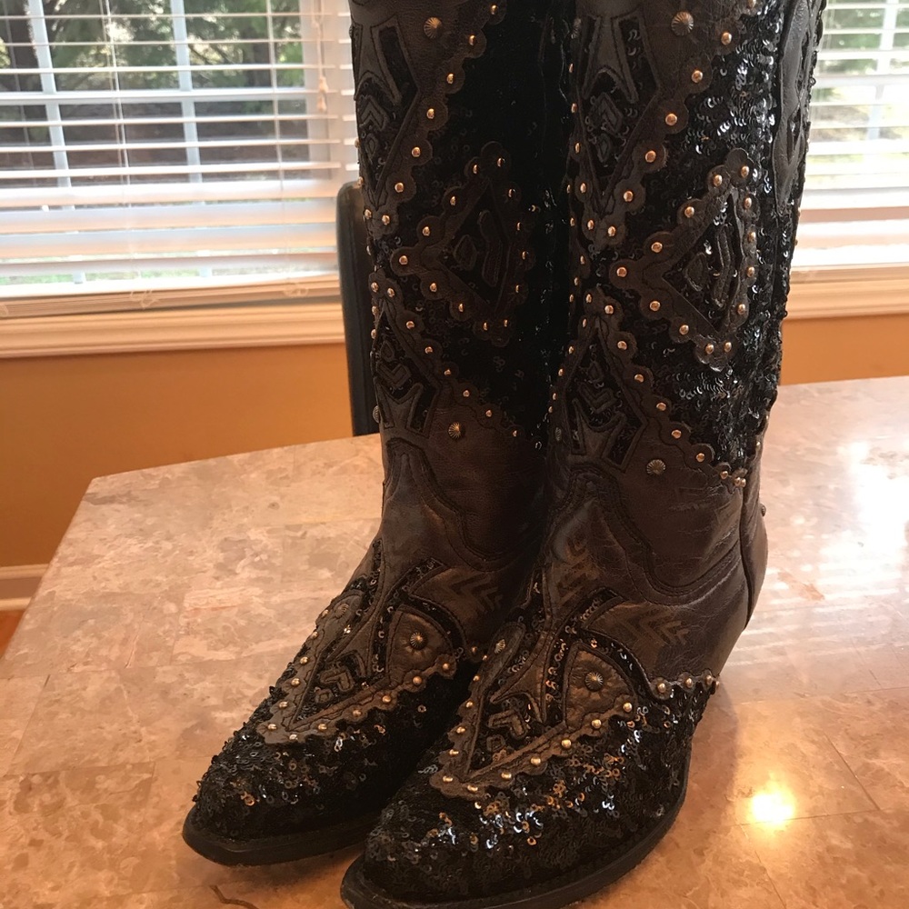 Corral black sequined boots
